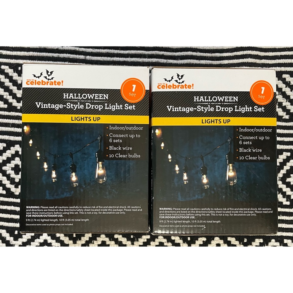 2 Way To Celebrate Halloween Vintage Style Drop Light Set